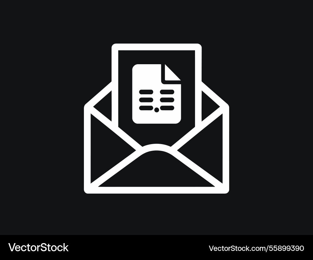 Simple icon depicting an open envelope vector image