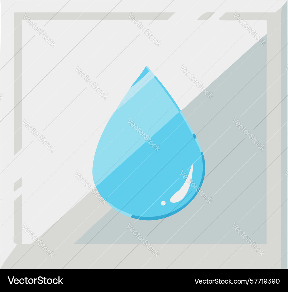Water drop on square surface icon design Vector Image