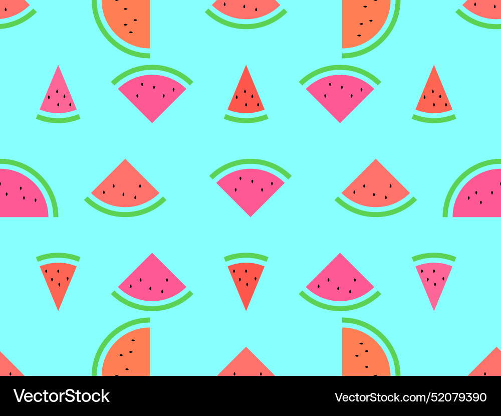 Watermelon seamless pattern triangular slices Watermelon seamless pattern triangular slices vector image