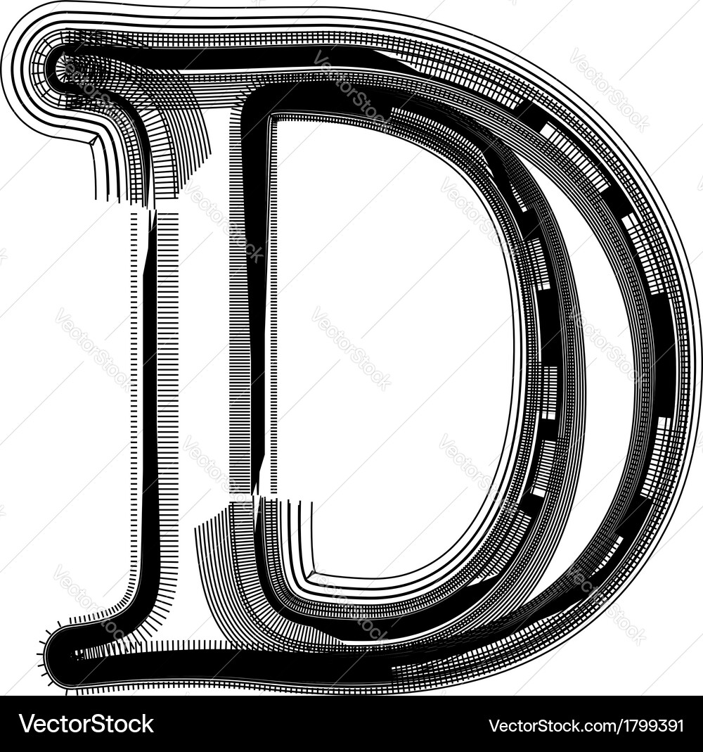 Abstract font letter d Vector Image