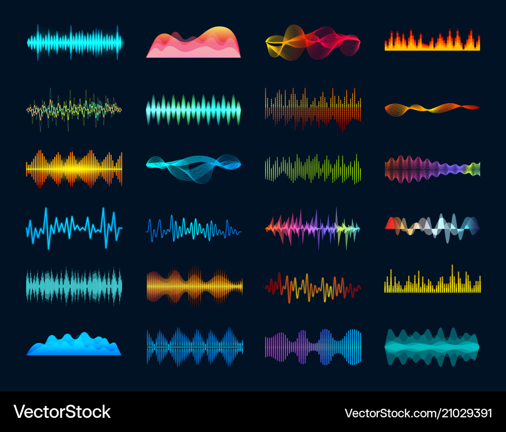 Audio Waveforms & Signal Analysis vector image