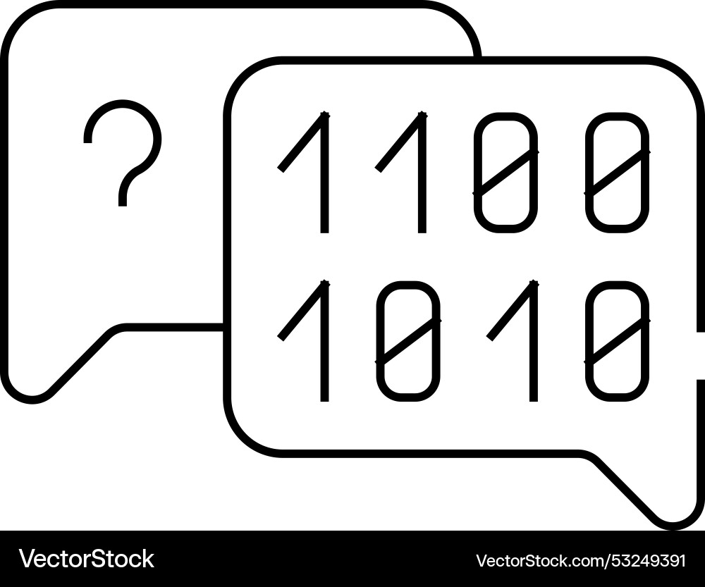 Binärcode und Fragezeichen Zitat Frame line Binärcode und Fragezeichen Zitat Frame line vektorbild