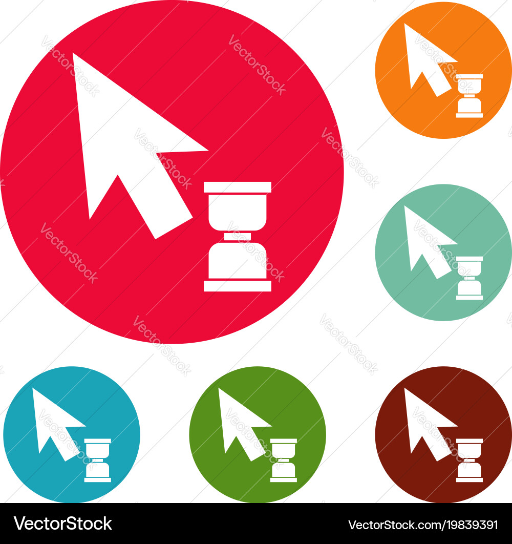 Cursor wait web icons circle set – Royalty-Free Vector | VectorStock