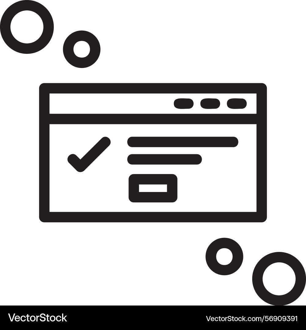 Dialog box success linear style icon design vector image