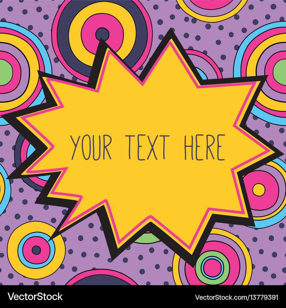 Frame with a place for your text psychedelic vector image