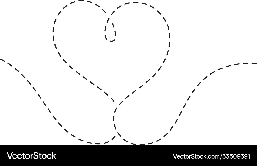 Heart shape dashed line Vector Image