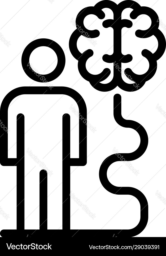 Man ai learning icon outline style Man ai learning icon outline style vector image