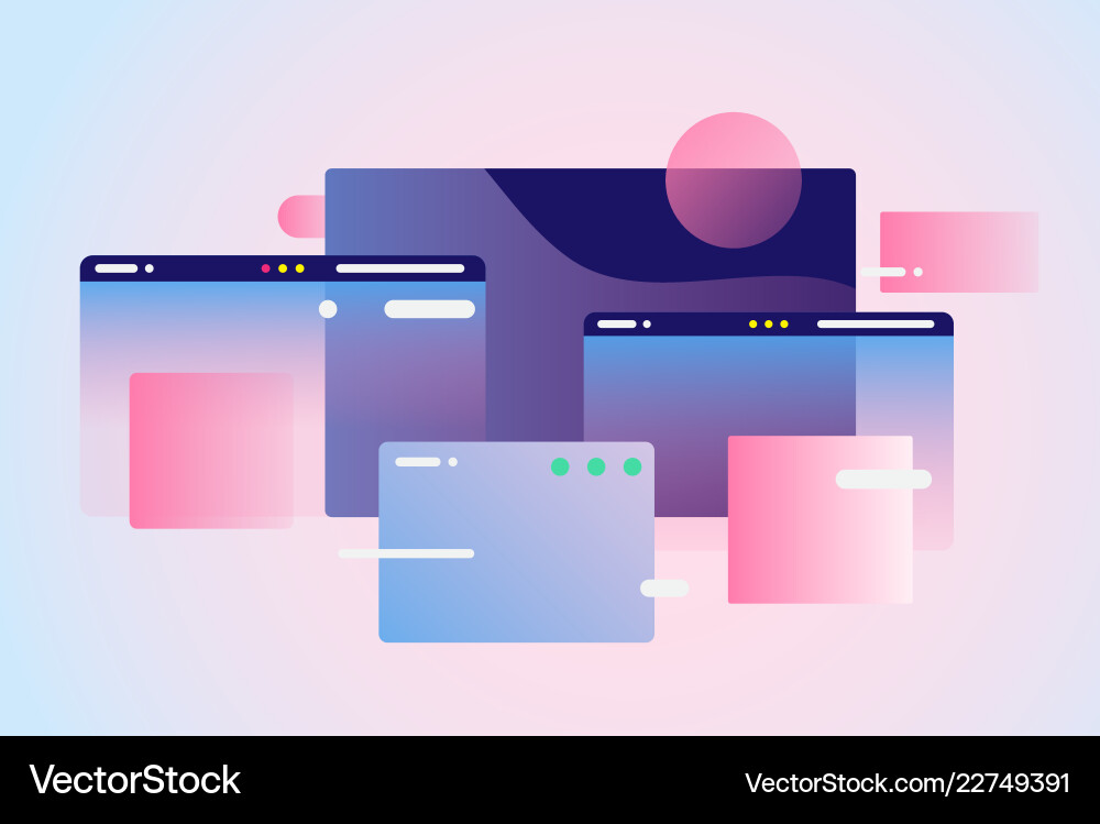 Modern Web Network Gradient vector image
