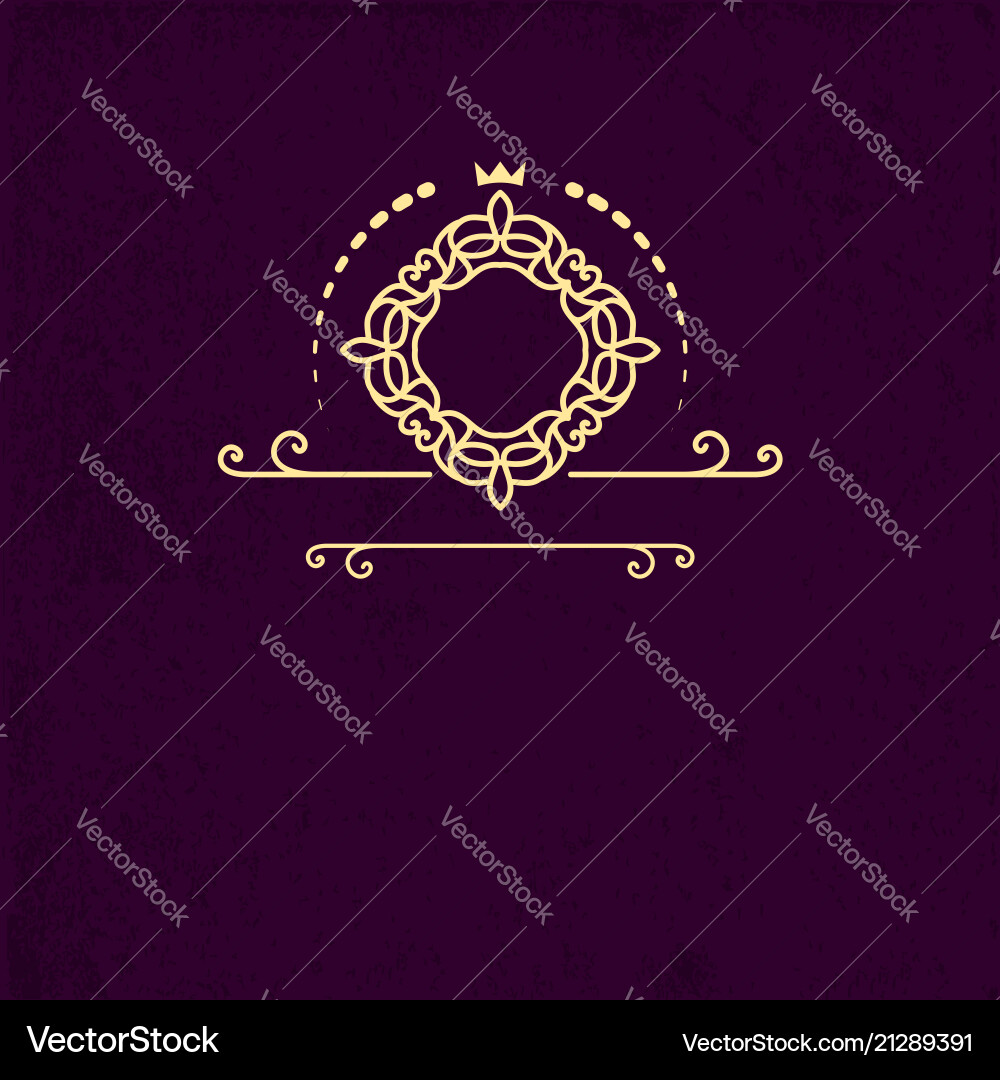 Monogram frame template with curls ornament Monogram frame template with curls ornament vector image