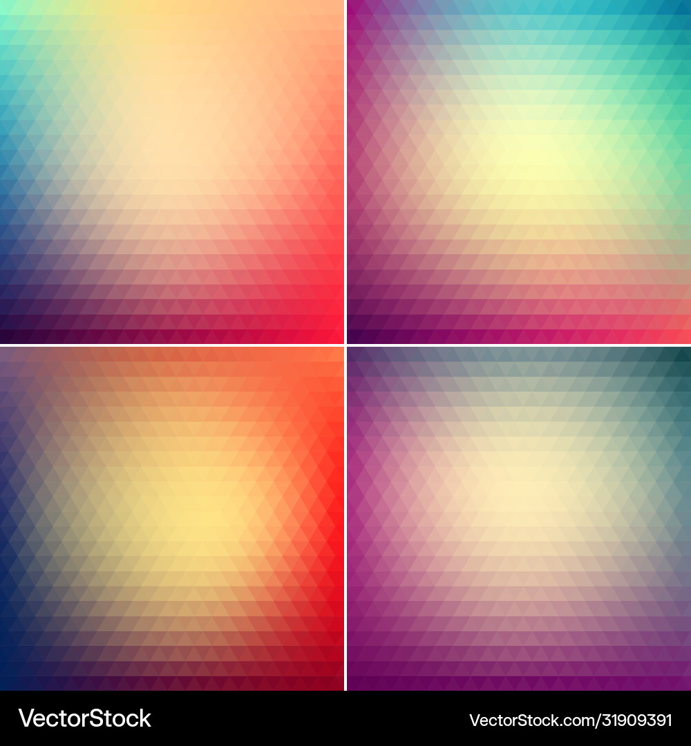Smooth triangular colorful backgrounds set Smooth triangular colorful backgrounds set vector image