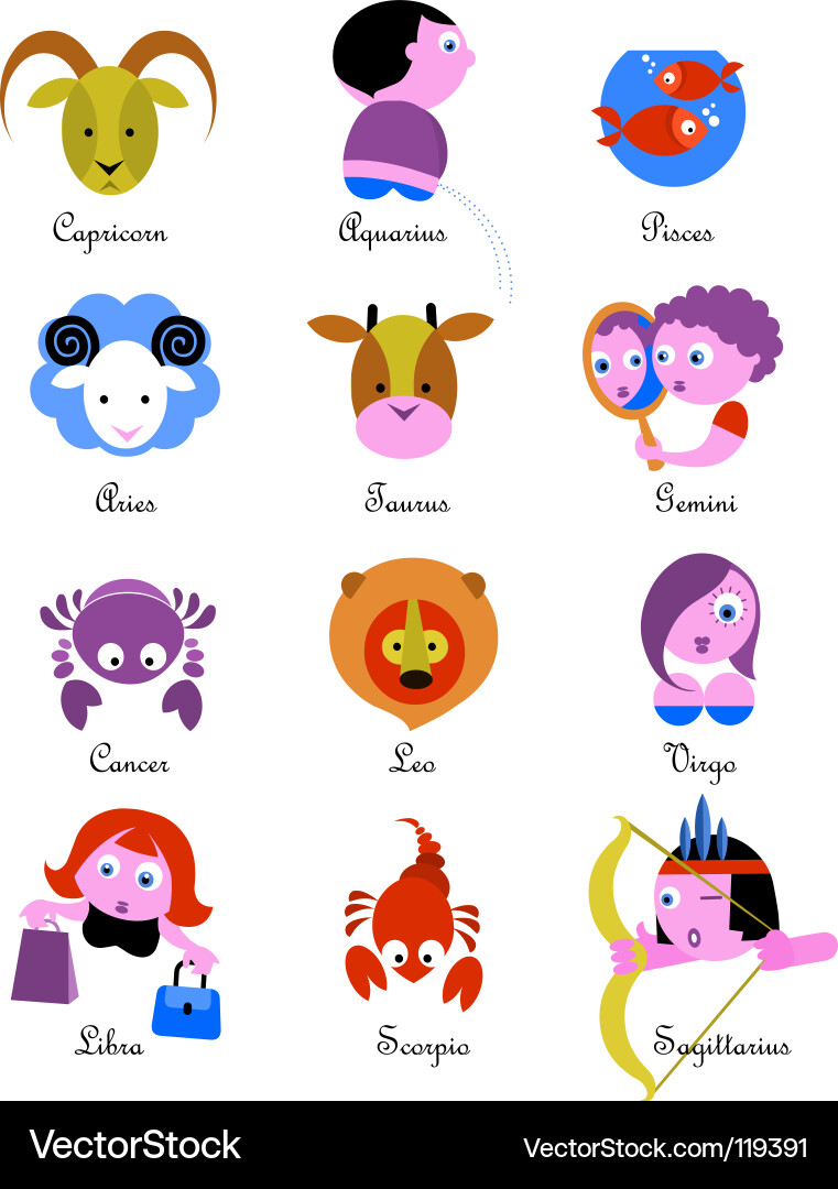 Zodiac Animal Symbols Vector Image