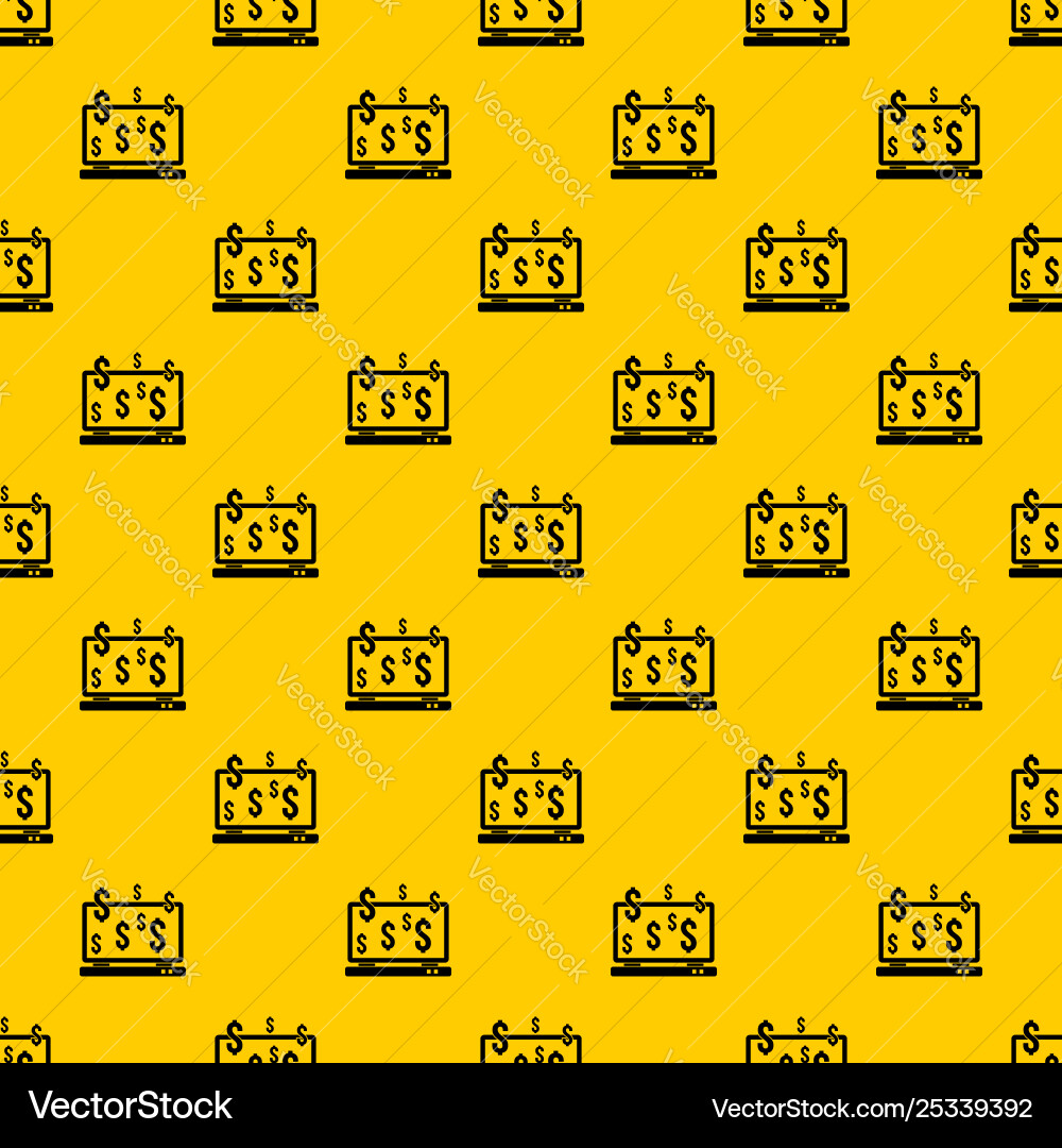 Computer monitor and dollar signs pattern Computer monitor and dollar signs pattern vector image