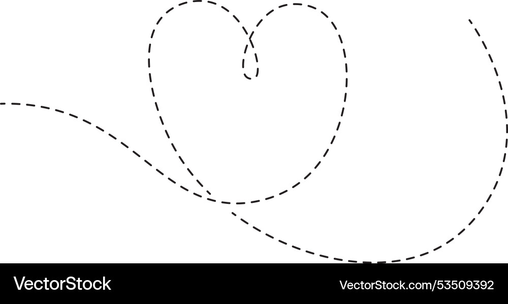 Heart shape dashed line Vector Image