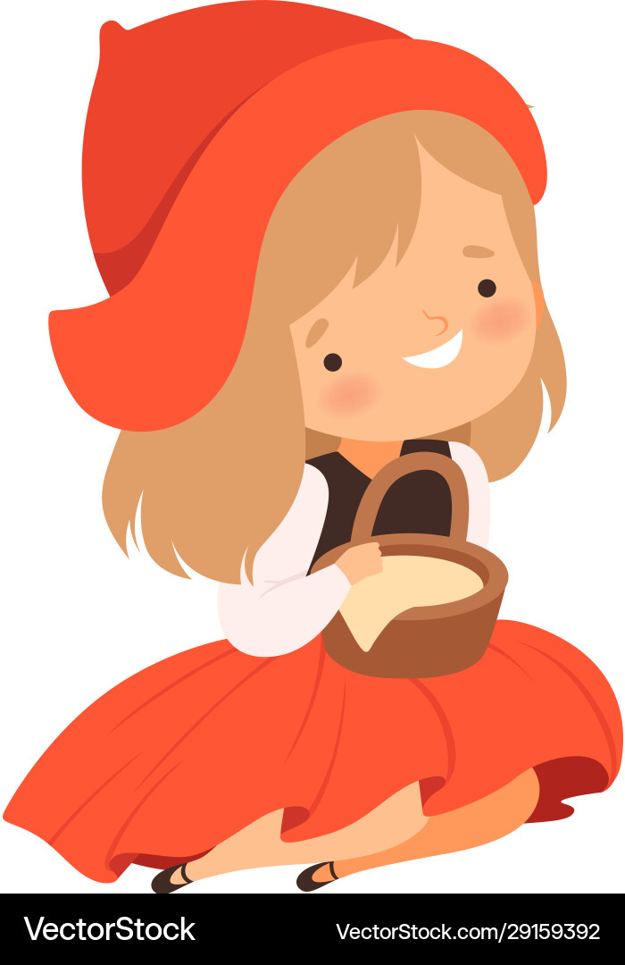 Little red riding hood character from fairy tale Little red riding hood character from fairy tale vector image