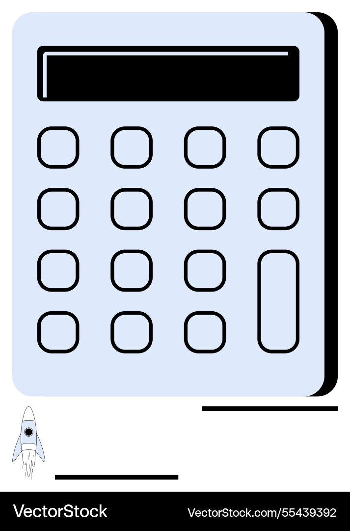 Minimalist calculator with numeric keypad Minimalist calculator with numeric keypad vector image