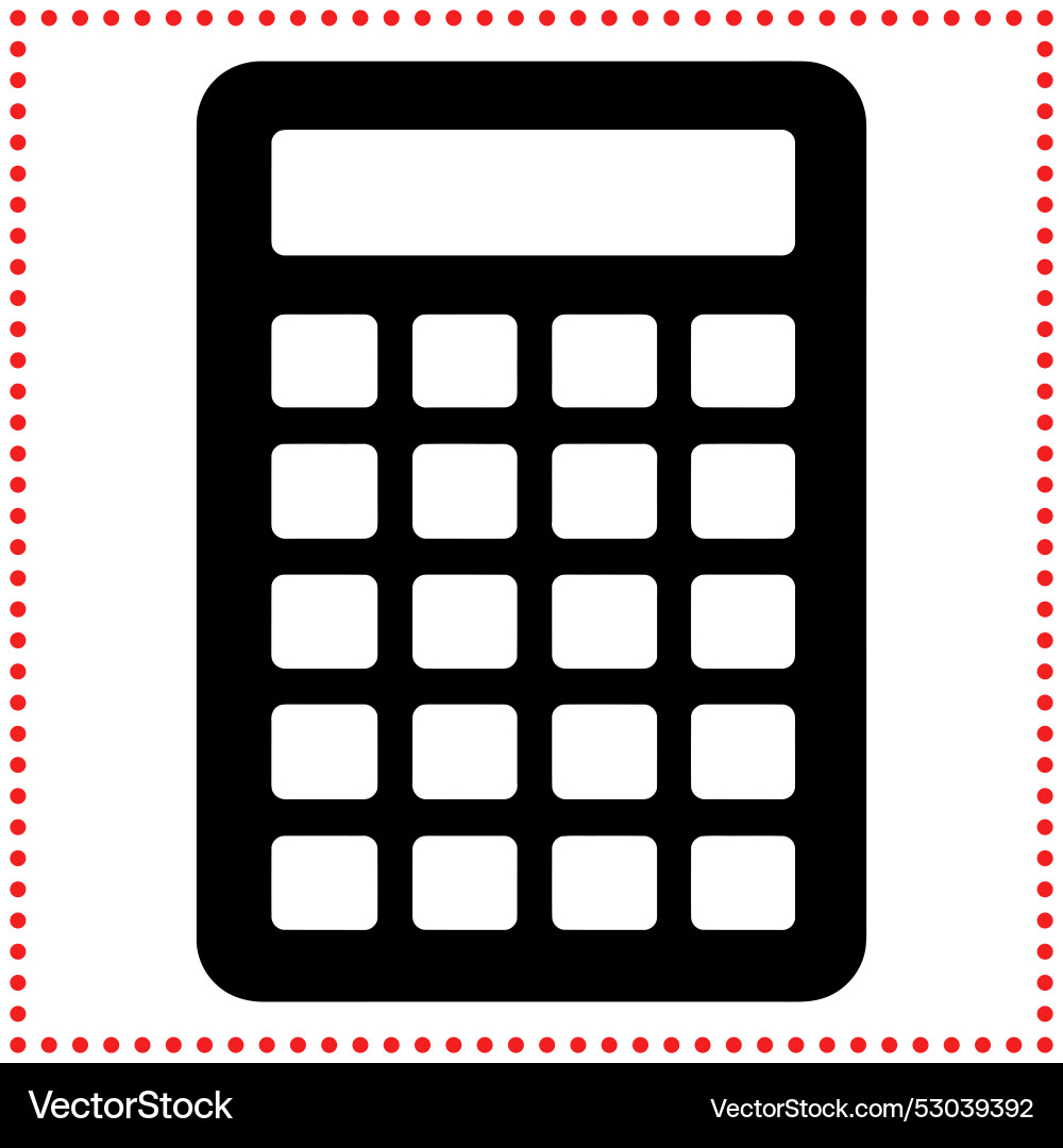 Monochrome calculator icon with grid of buttons Monochrome calculator icon with grid of buttons Vector Image