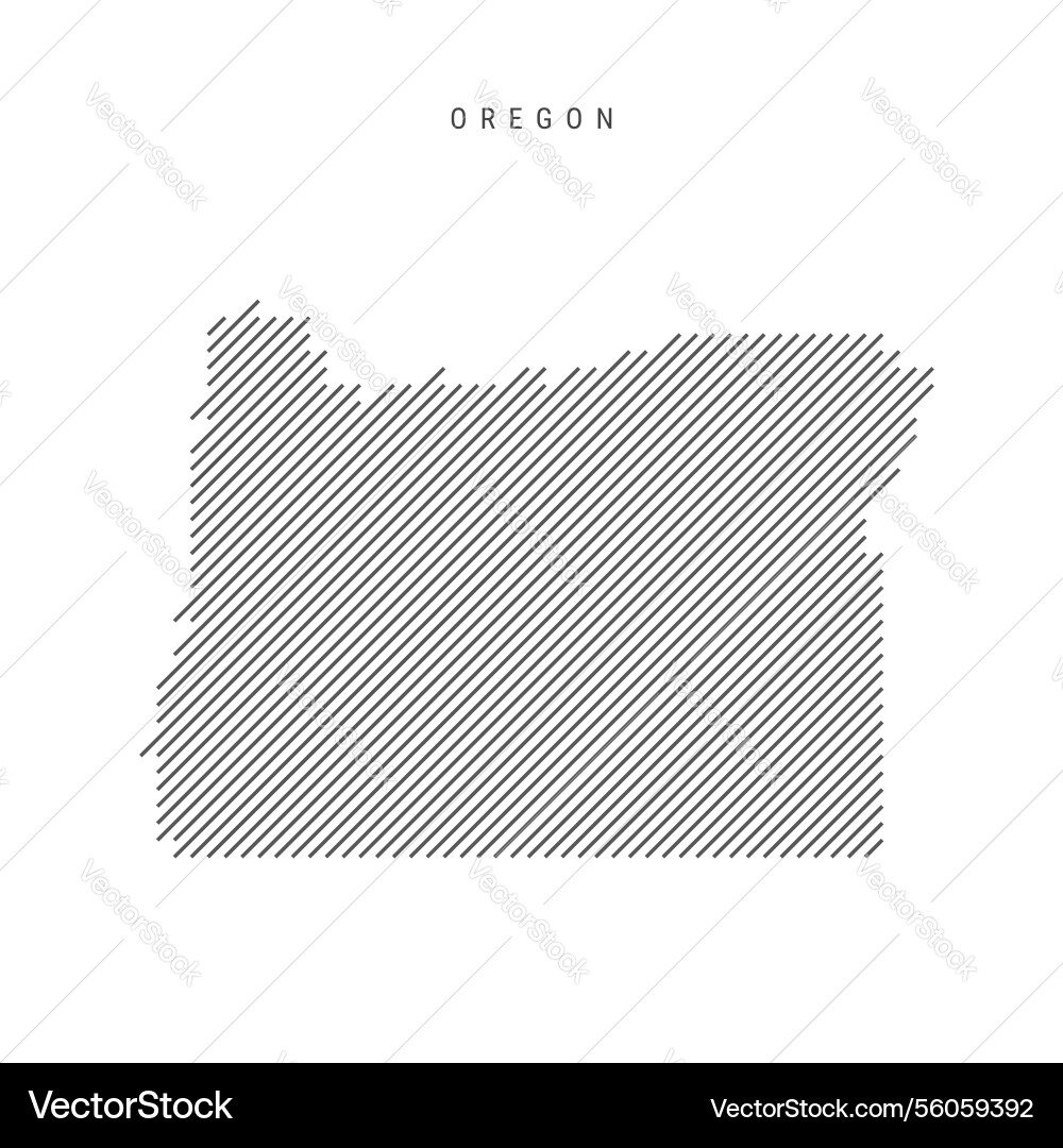 Oregon map from pattern of black slanted parallel Oregon map from pattern of black slanted parallel vector image
