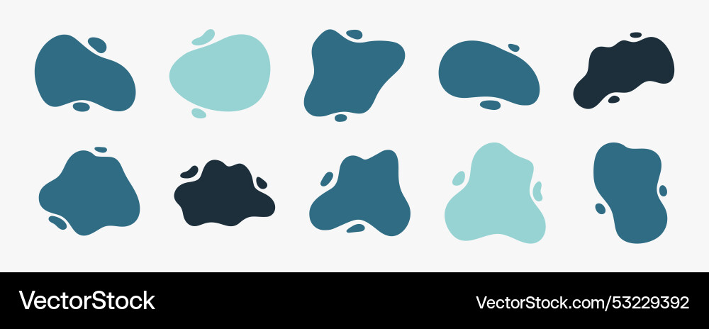 Sammeln von unregelmäßigen blob Formelement Design Vektorbild