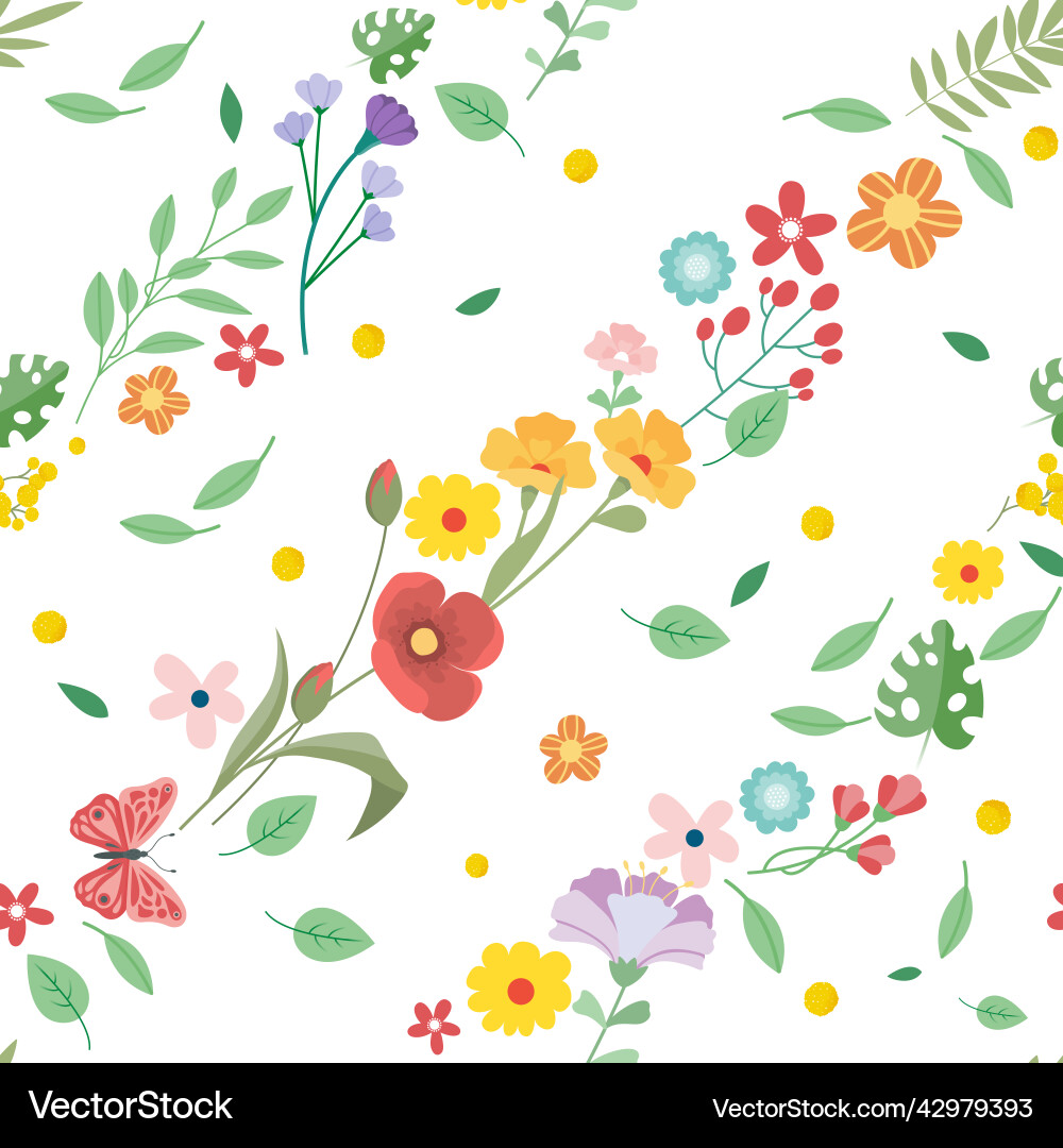 Beauty seamless poppy pattern Beauty seamless poppy pattern vector image