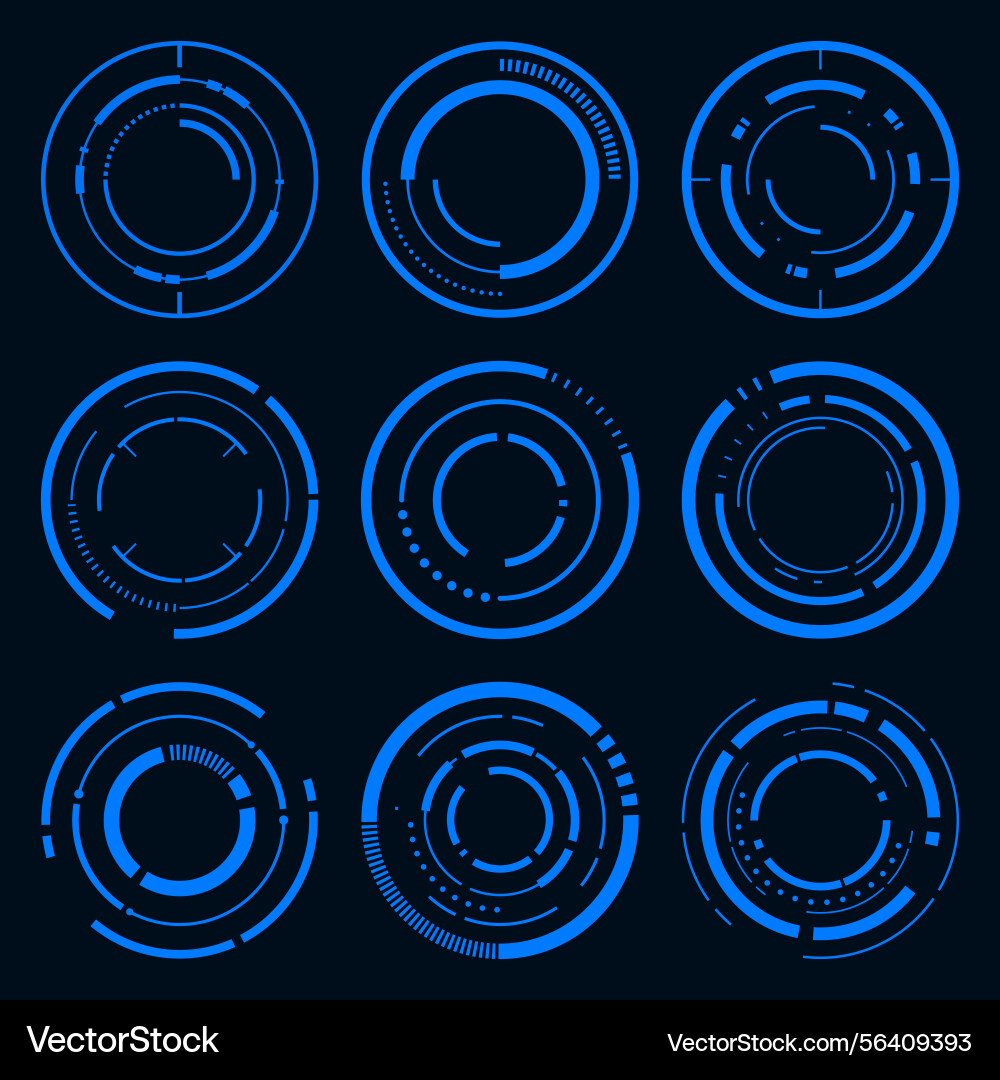 Circle frame user interface element technology Vector Image