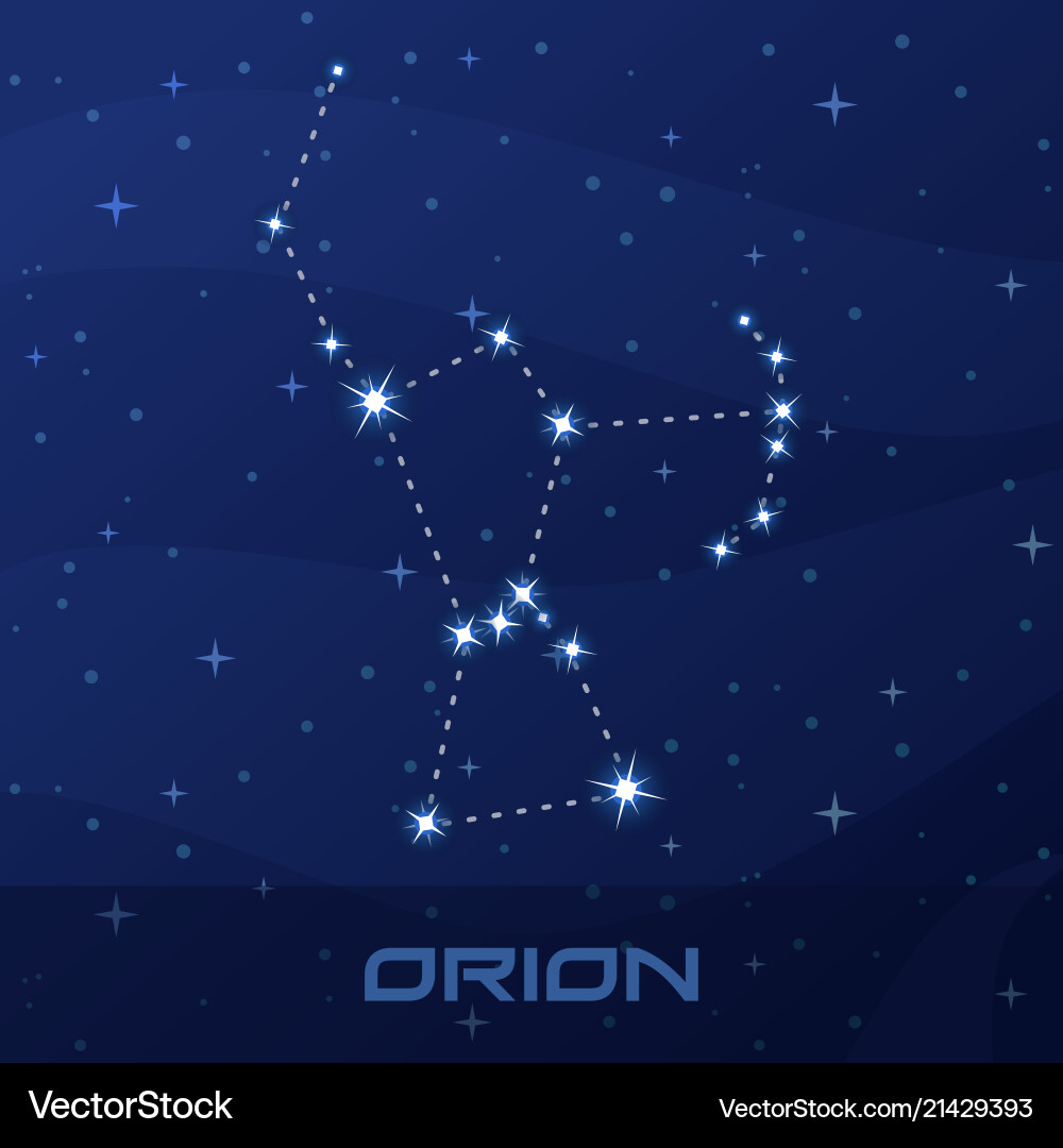 Constellation orion hunter night star sky Constellation orion hunter night star sky vector image
