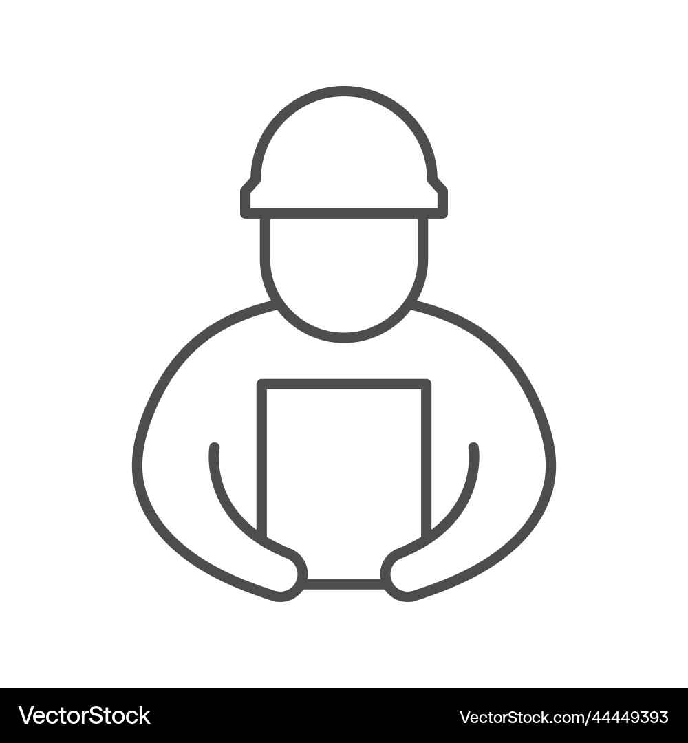 Engineer with document line icon Engineer with document line icon vector image