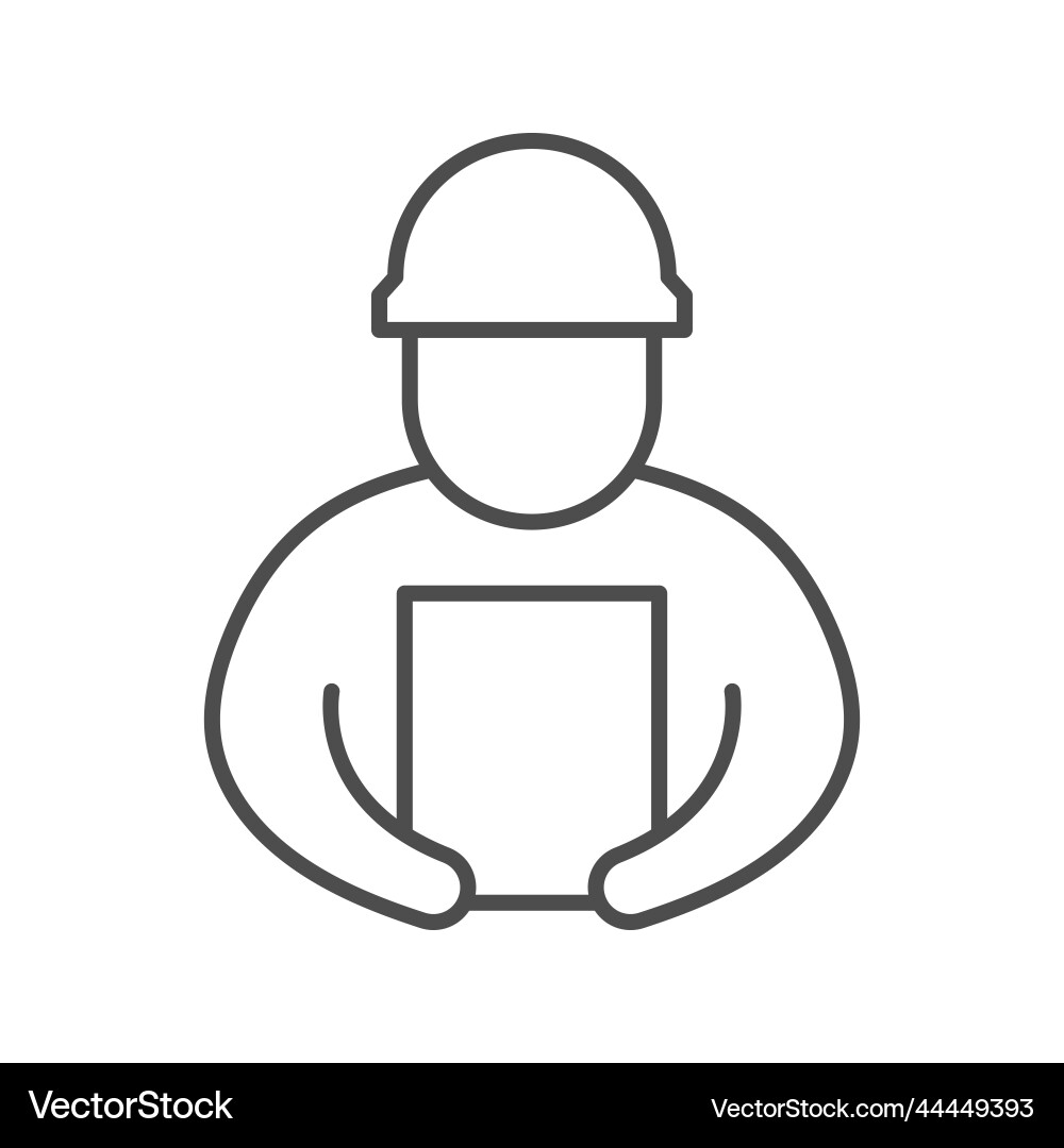 Engineer with document line icon vector image