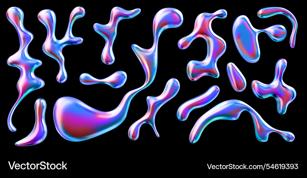 Set of smooth shapes with futuristic design Set of smooth shapes with futuristic design vector image
