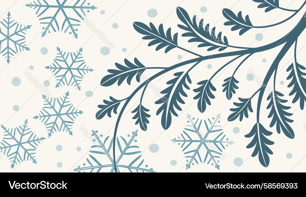 Winter Branches Snowflake Pattern Vector Image