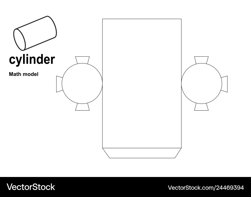 3D Math Shapes Model - Cut & Assemble vector image