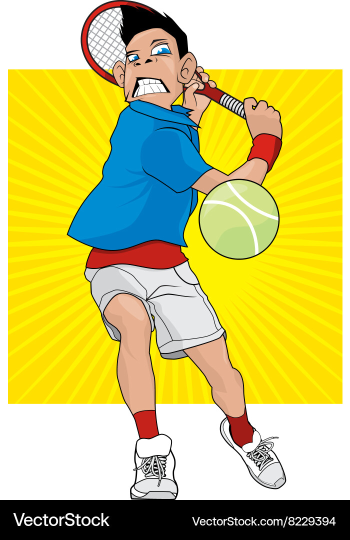 Angry tennis player Vector Image