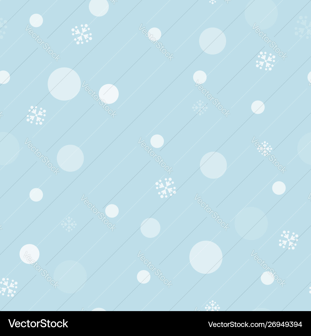 Blue Snowflake & Bokeh Winter Pattern vector image