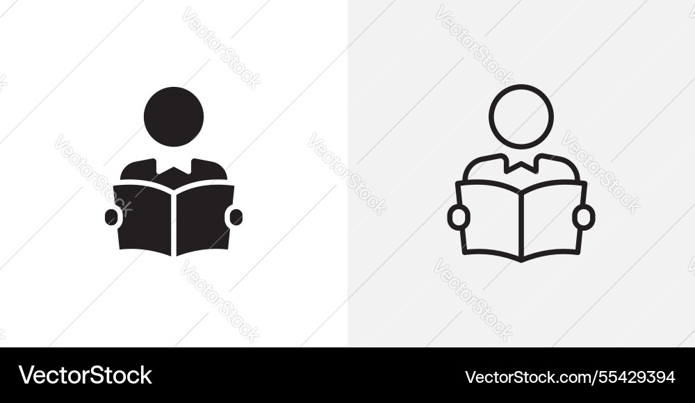 Book open reader icons pack for apps and ui ux Vector Image