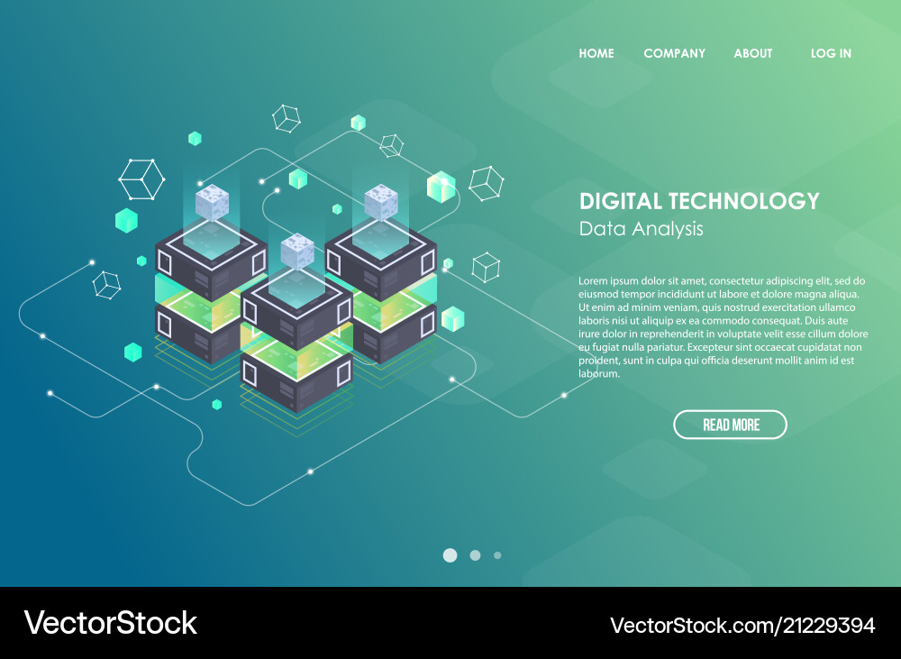 Concept of big data processing isometric vector image