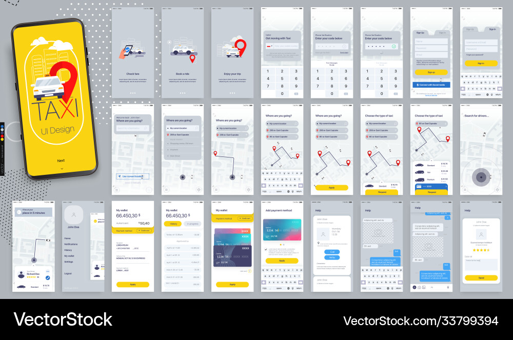 Design mobile application ui ux set Design mobile application ui ux set vector image