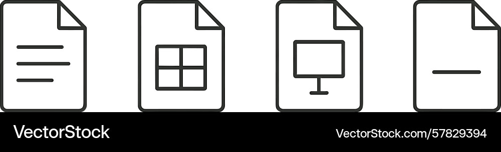 Different types of documents representing various vector image