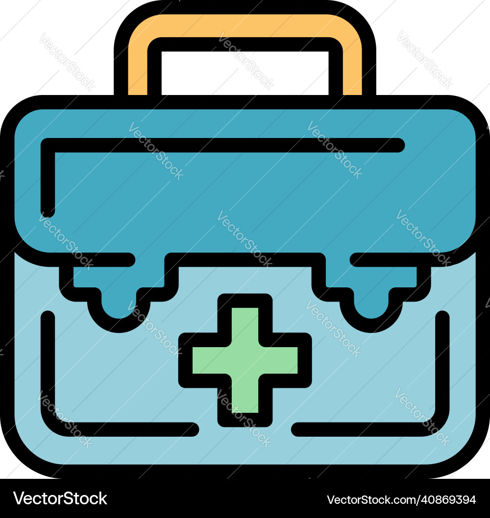 Doctor box icon color outline Doctor box icon color outline vector image