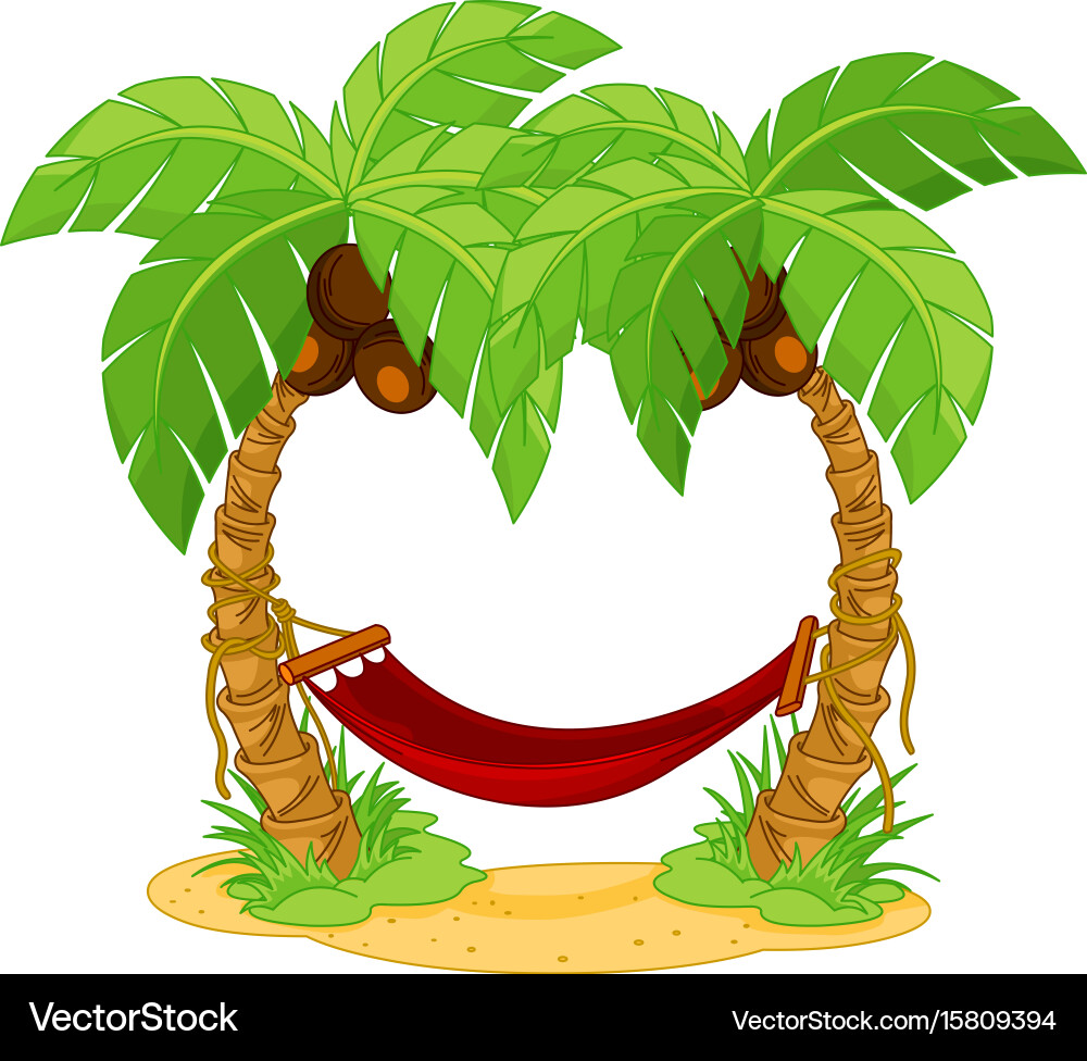 Hammock on Palm Trees vector image