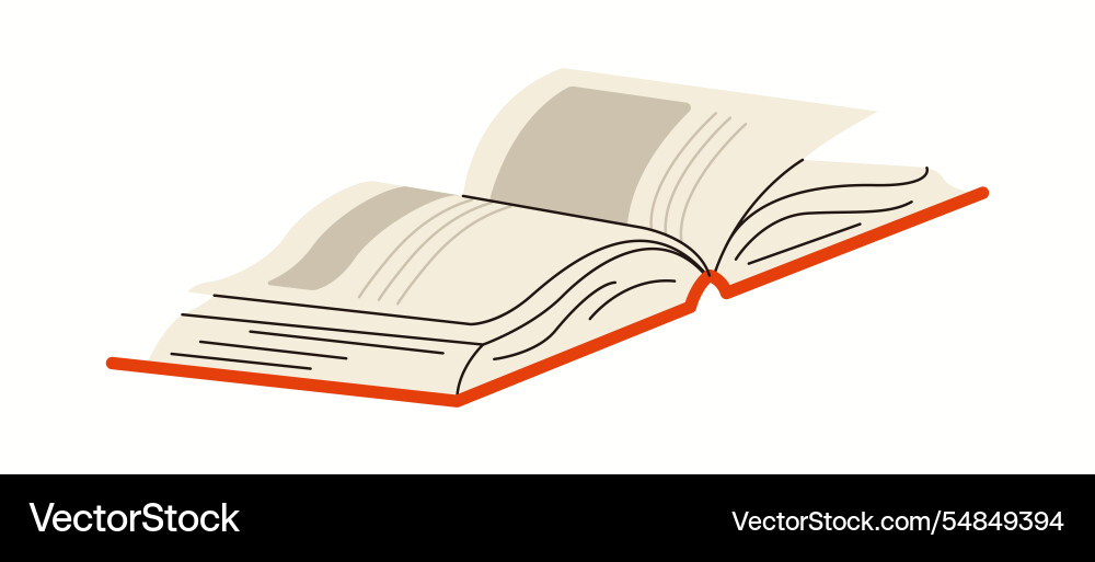 Open book with pictures and text flat color object Open book with pictures and text flat color object vector image