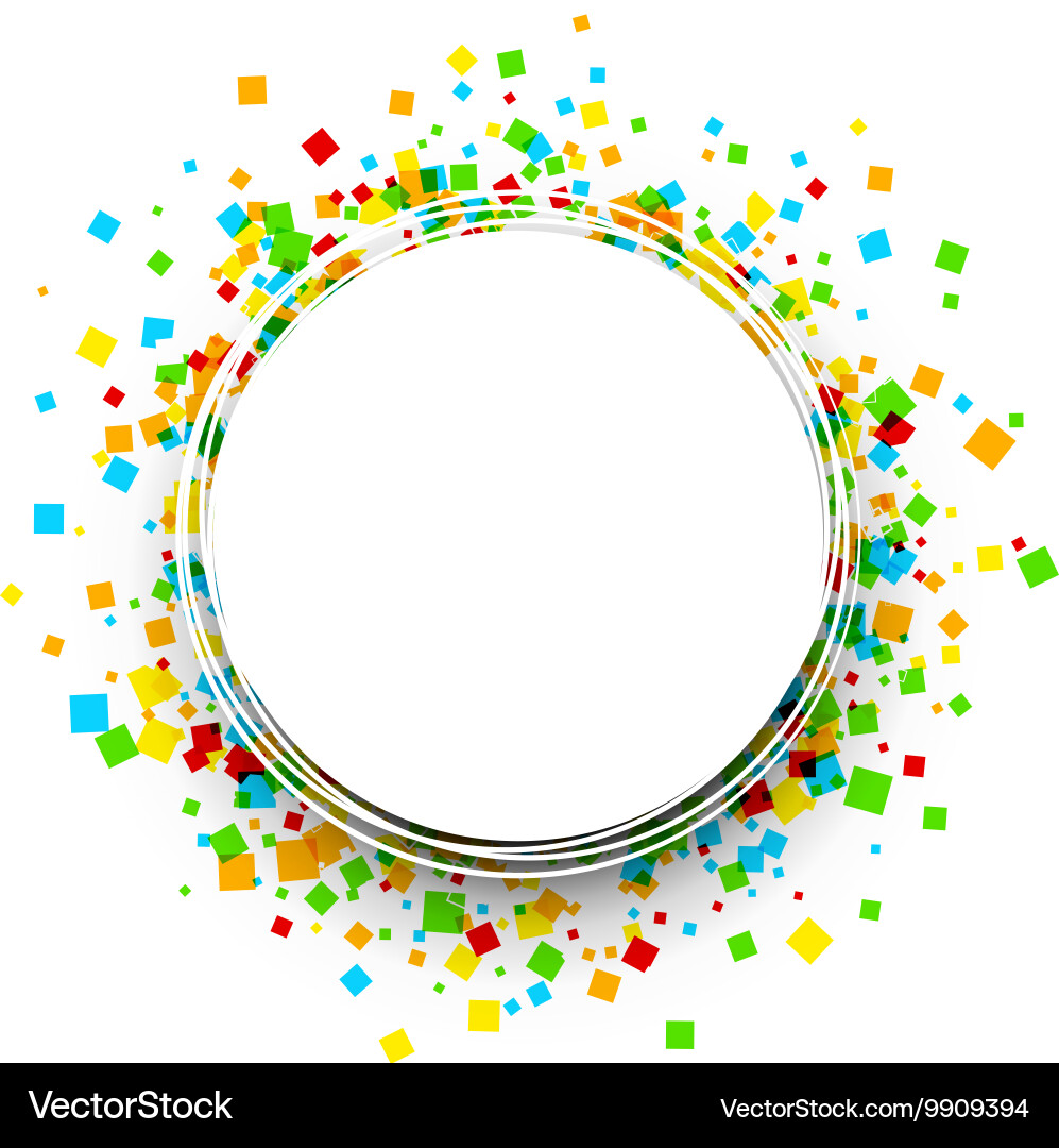 Round background with colour squares vector image