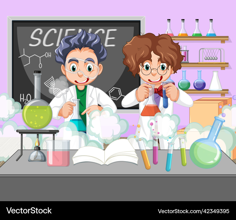 A scientist experiment in the lab A scientist experiment in the lab vector image