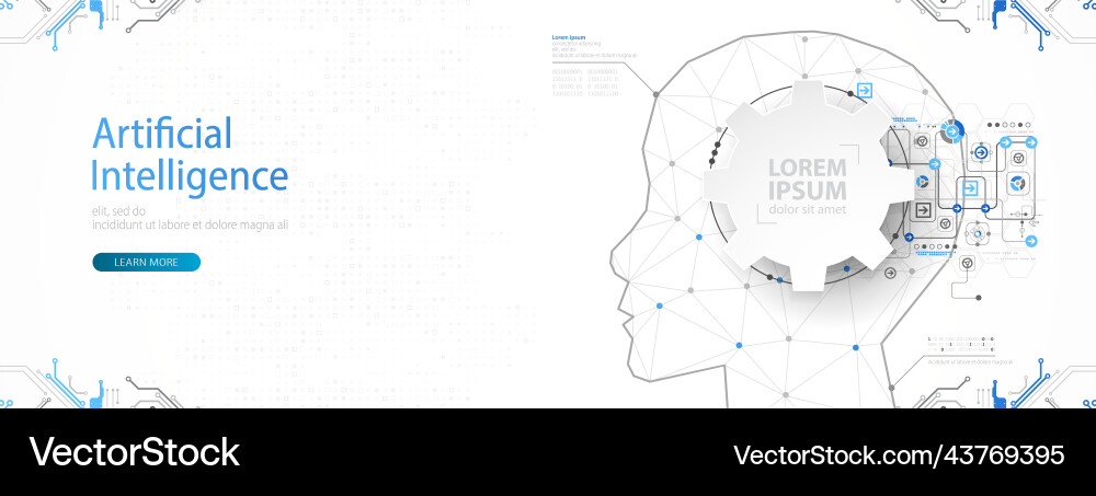 Artificial intelligence ai and big data concept Vector Image