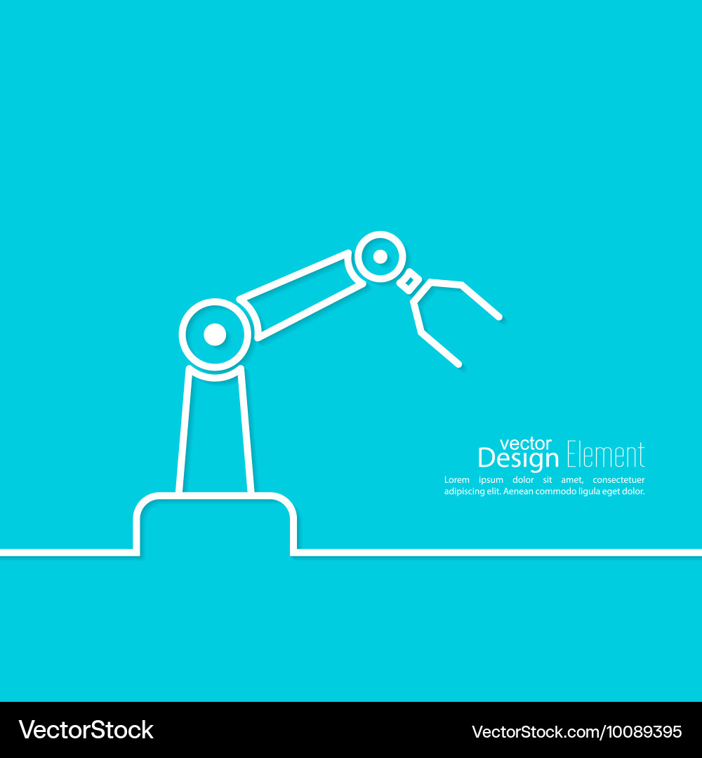 Automated robot arm vector image