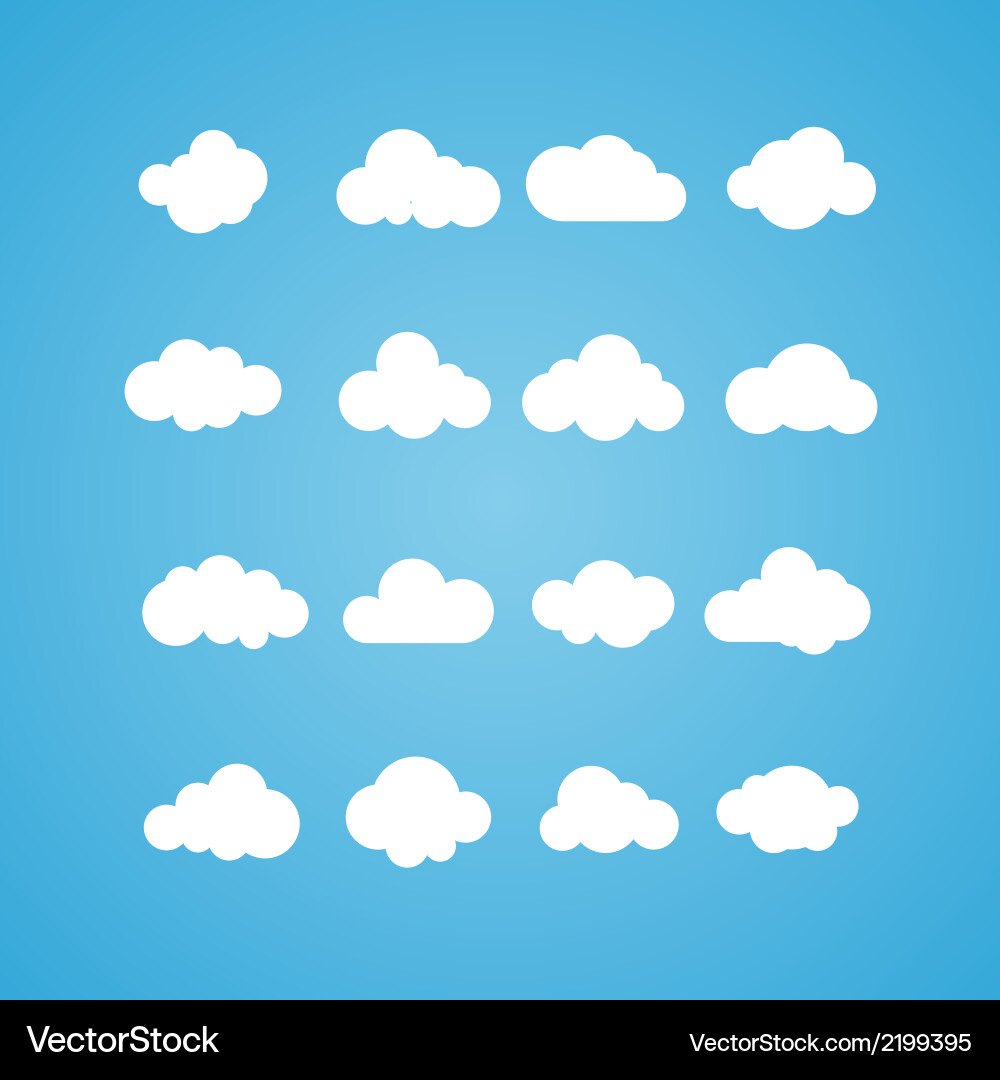 Clouds collection concept - computing web and app vector image