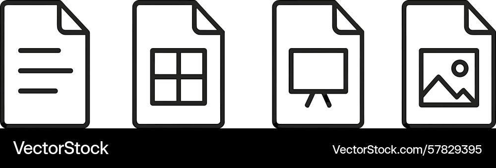 Different types of documents represented vector image