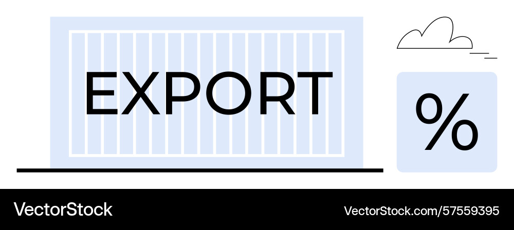 Export container with percentage indicator Export container with percentage indicator vector image