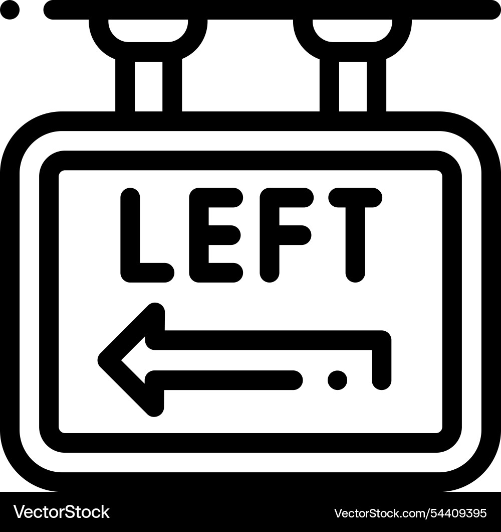 Left turn icon thin linear style design isolated vector image