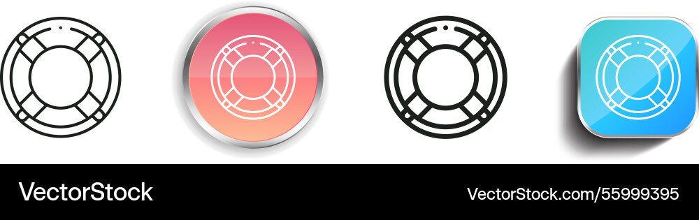 Lifesaver icon thin linear regular and button Lifesaver icon thin linear regular and button vector image