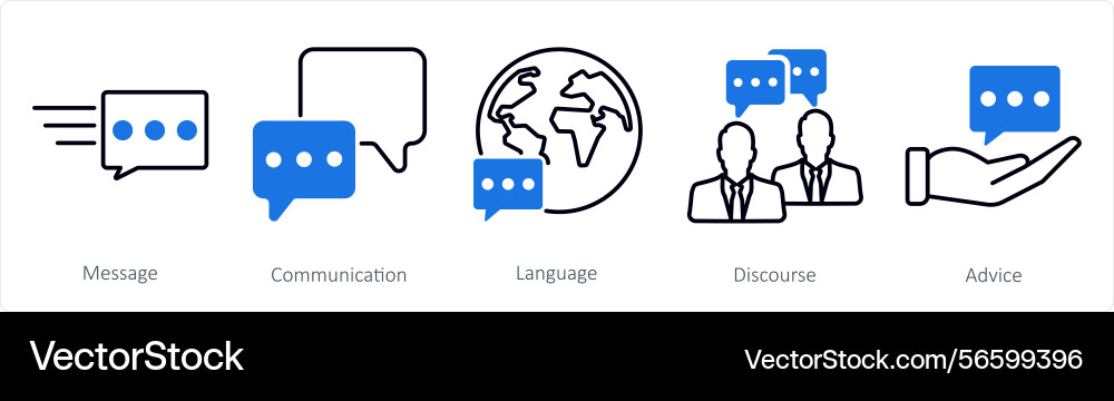 A set of 5 communication icons as message vector image