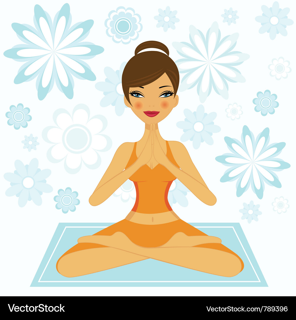 Frau in Yoga Pose Vektorbild